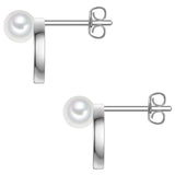 Ohrstecker Sterling Silber Muschelkernperle weiß Zirkonia weiß