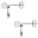 Ohrstecker Sterling Silber Muschelkernperle weiß Zirkonia weiß