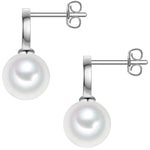 Ohrstecker Sterling Silber Muschelkernperle weiß Zirkonia weiß