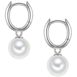 Creolen Sterling Silber Muschelkernperle weiß