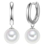 Creolen Sterling Silber Muschelkernperle weiß