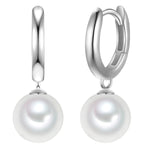 Creolen Sterling Silber Muschelkernperle weiß