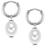Creolen Sterling Silber Muschelkernperle weiß