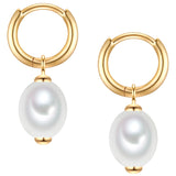 Creolen Sterling Silber gelbgold Muschelkernperle weiß