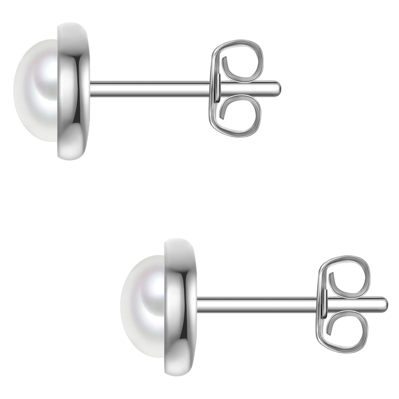 Ohrstecker Sterling Silber Muschelkernperle weiß