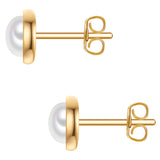 Ohrstecker Sterling Silber gelbgold Muschelkernperle weiß