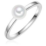 Ring Sterling Silber Muschelkernperle weiß