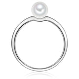 Ring Sterling Silber Muschelkernperle weiß