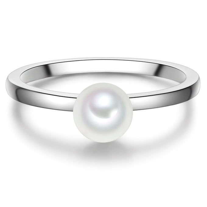 Ring Sterling Silber Muschelkernperle weiß