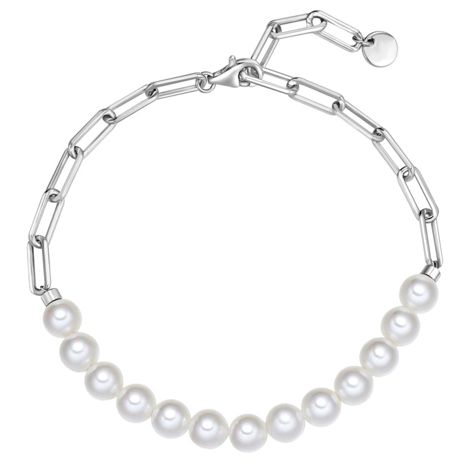 Armband Sterling Silber Muschelkernperle weiß