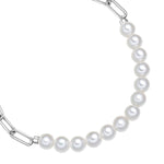 Armband Sterling Silber Muschelkernperle weiß