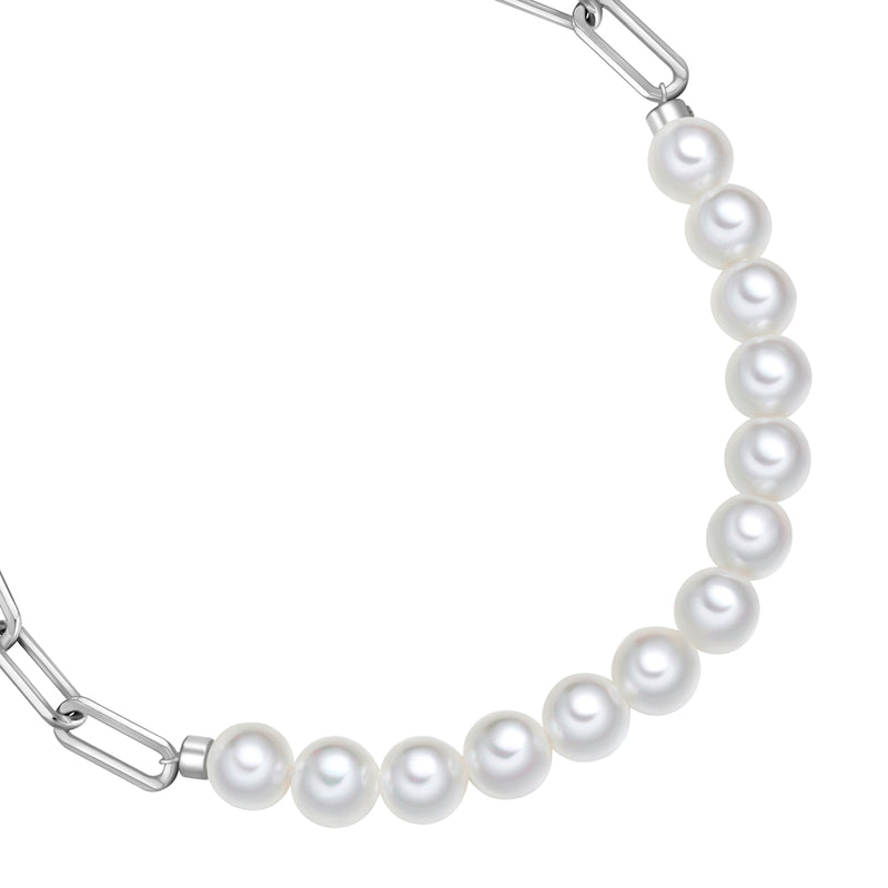 Armband Sterling Silber Muschelkernperle weiß