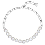 Armband Sterling Silber Muschelkernperle weiß