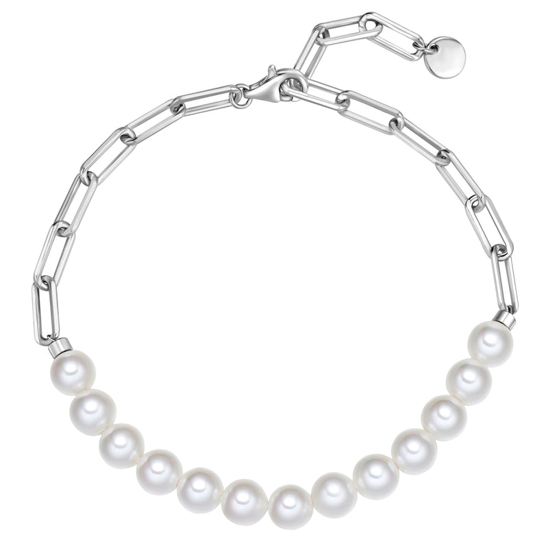 Armband Sterling Silber Muschelkernperle weiß