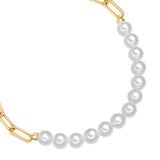 Armband Sterling Silber gelbgold Muschelkernperle weiß