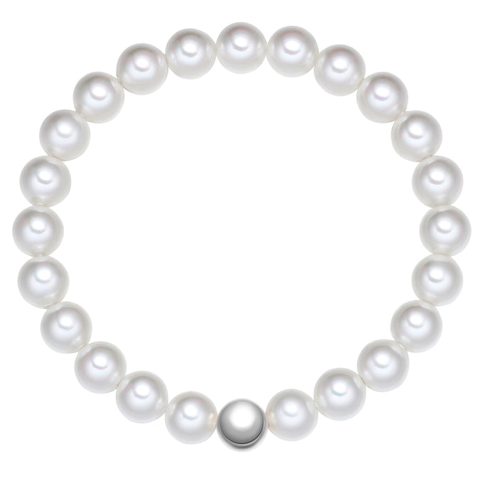 Armband Sterling Silber Muschelkernperle weiß