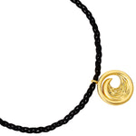 Armband Sterling Silber gelbgold Textil (schwarz)