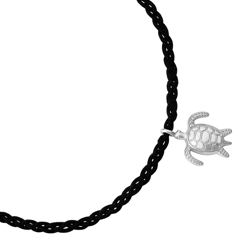 Armband Sterling Silber Textil (schwarz)