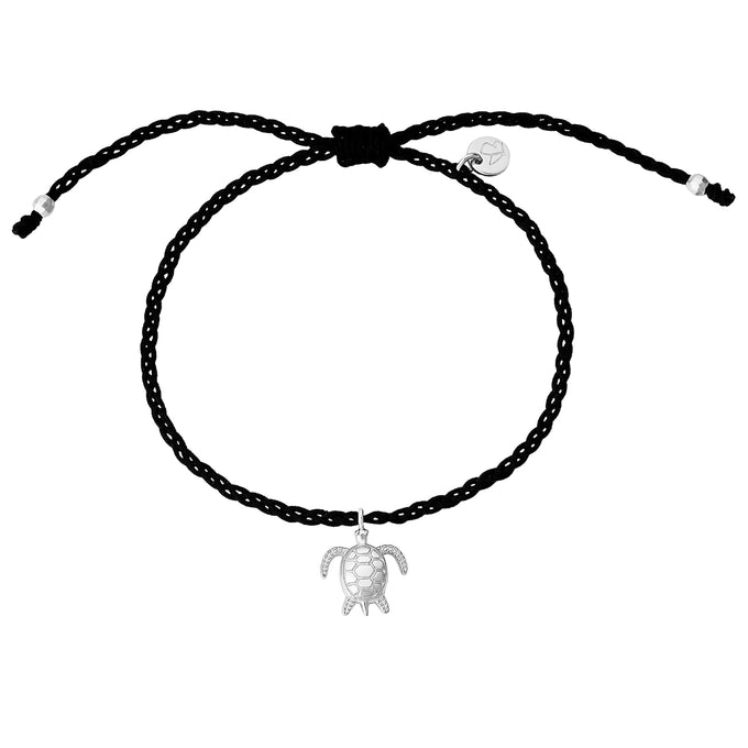 Armband Sterling Silber Textil (schwarz)