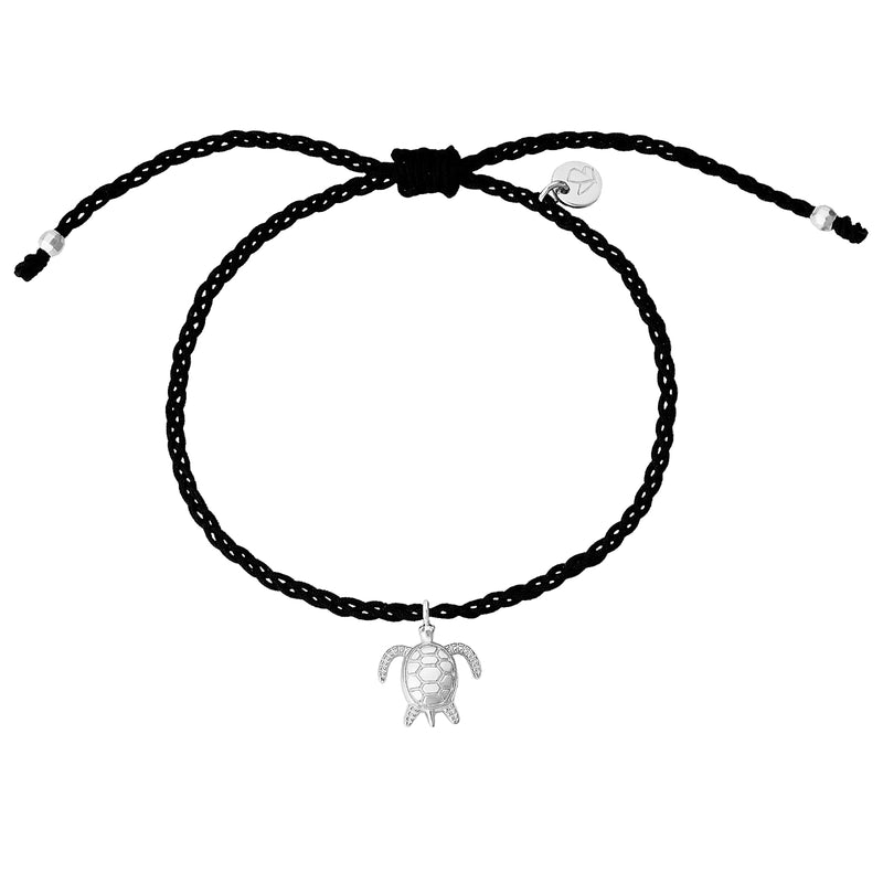 Armband Sterling Silber Textil (schwarz)