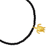 Armband Sterling Silber gelbgold Textil (schwarz)