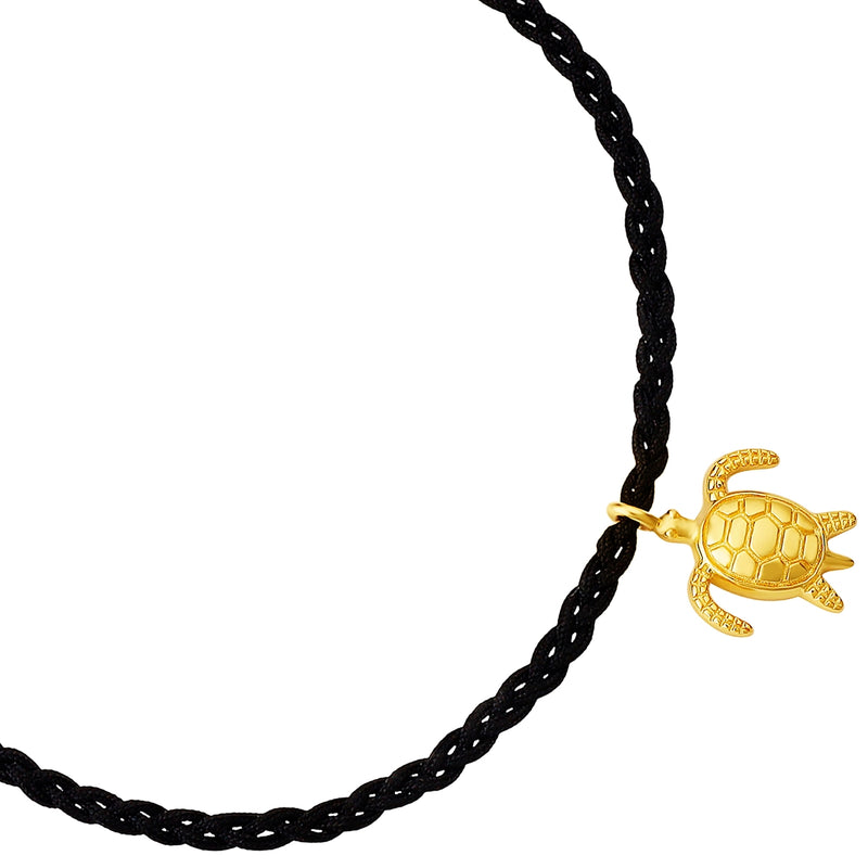Armband Sterling Silber gelbgold Textil (schwarz)