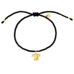 Armband Sterling Silber gelbgold Textil (schwarz)
