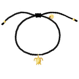 Armband Sterling Silber gelbgold Textil (schwarz)