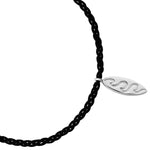 Armband Sterling Silber Textil (schwarz)