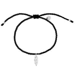 Armband Sterling Silber Textil (schwarz)