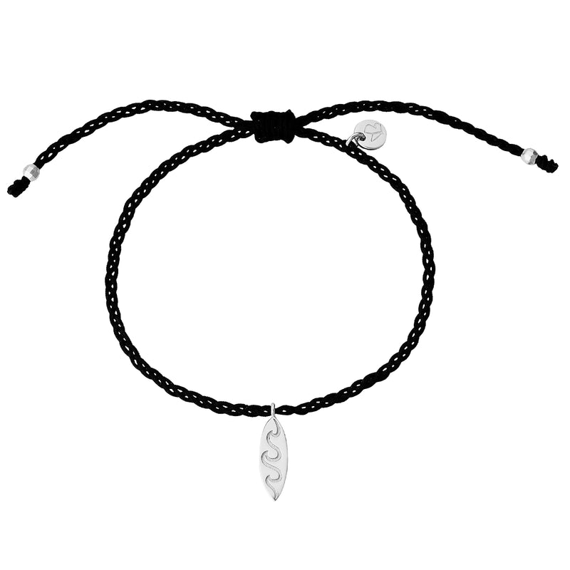 Armband Sterling Silber Textil (schwarz)