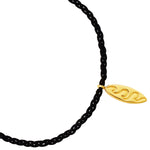 Armband Sterling Silber gelbgold Textil (schwarz)