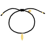 Armband Sterling Silber gelbgold Textil (schwarz)