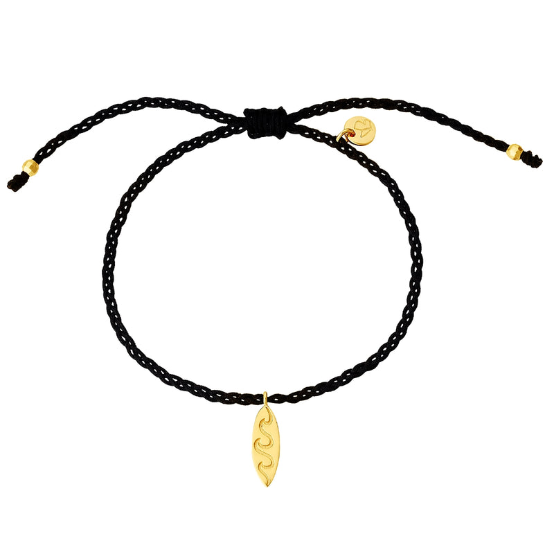 Armband Sterling Silber gelbgold Textil (schwarz)