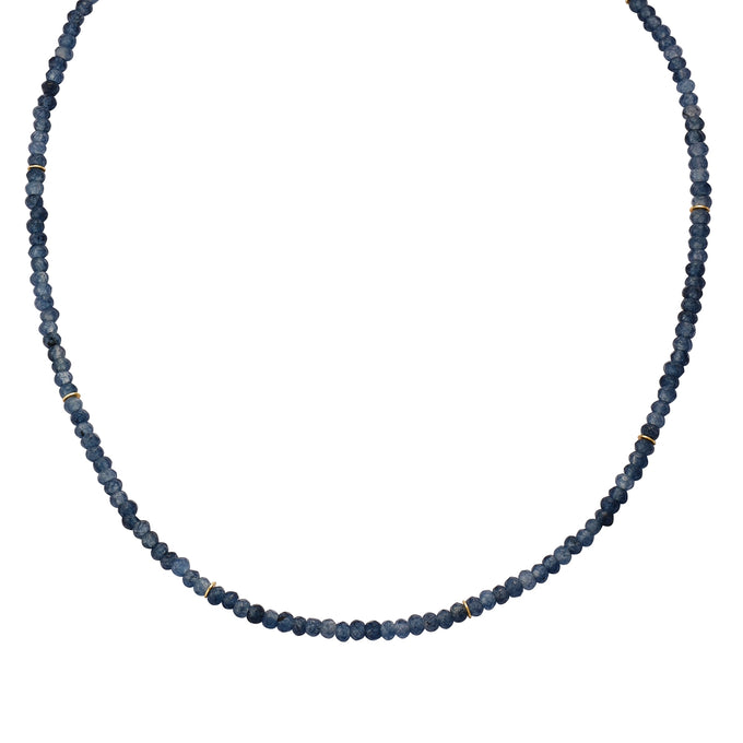 Kette Sterling Silber gelbgold Chalcedon blau