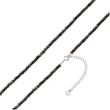Kette Sterling Silber Chalcedon grau