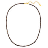 Kette Sterling Silber gelbgold Chalcedon grau