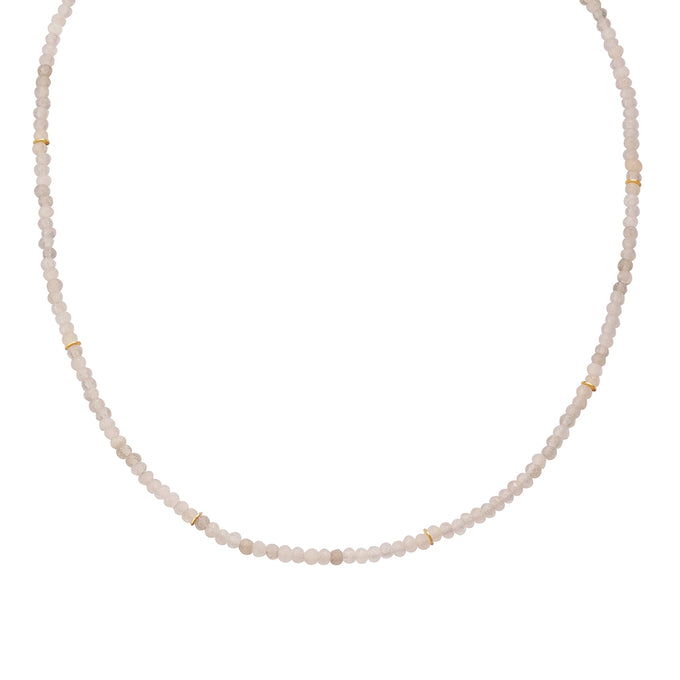 Kette Sterling Silber gelbgold Chalcedon weiß