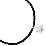 Armband Sterling Silber Textil (schwarz)