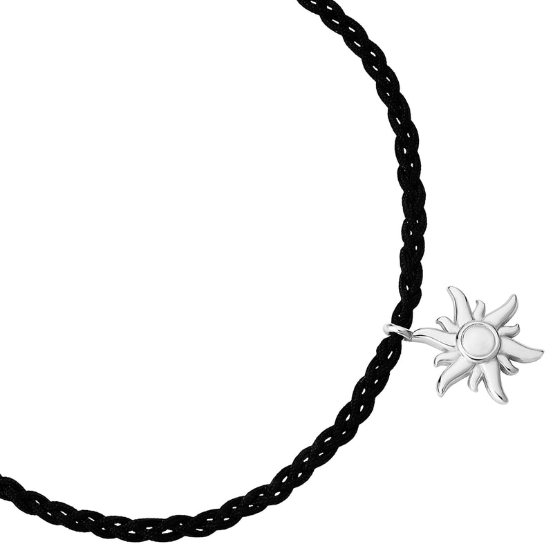 Armband Sterling Silber Textil (schwarz)