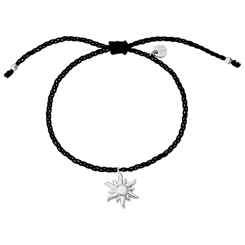 Armband Sterling Silber Textil (schwarz)