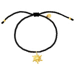 Armband Sterling Silber gelbgold Textil (schwarz)