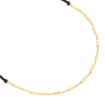 Armband Sterling Silber gelbgold Textil (schwarz)
