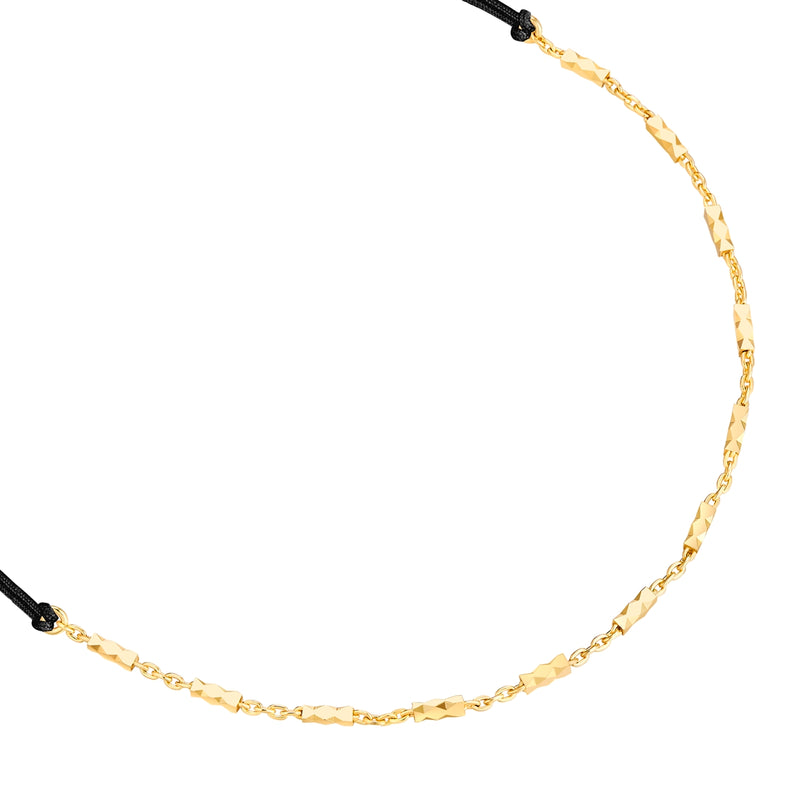 Armband Sterling Silber gelbgold Textil (schwarz)