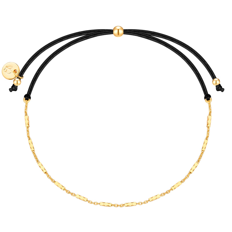 Armband Sterling Silber gelbgold Textil (schwarz)