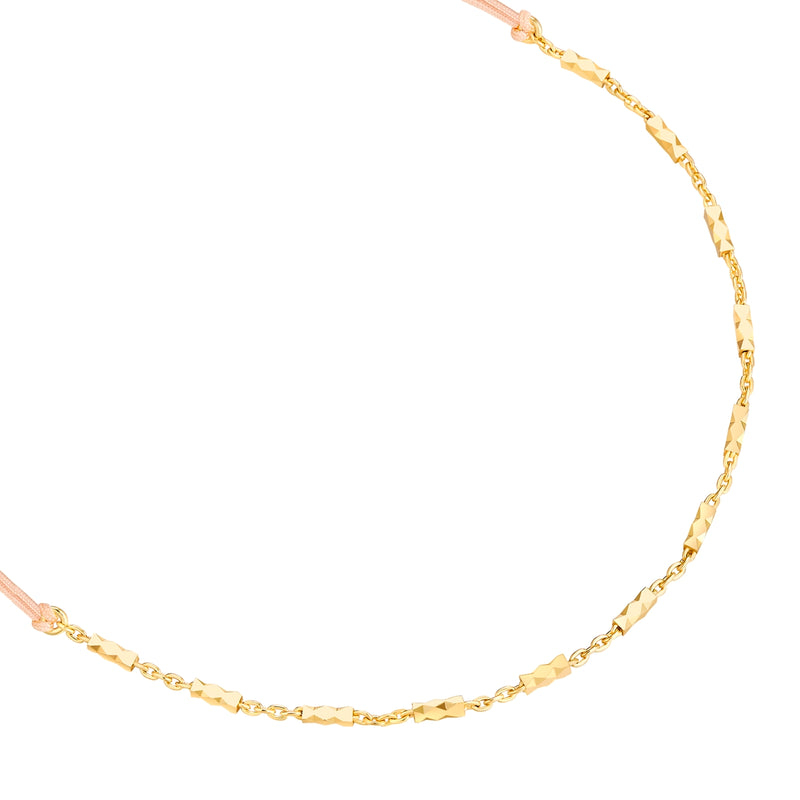 Armband Sterling Silber gelbgold Textil (beige)
