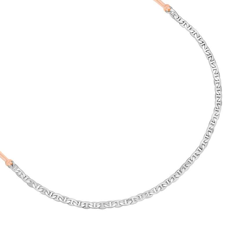 Armband Sterling Silber Textil (beige)