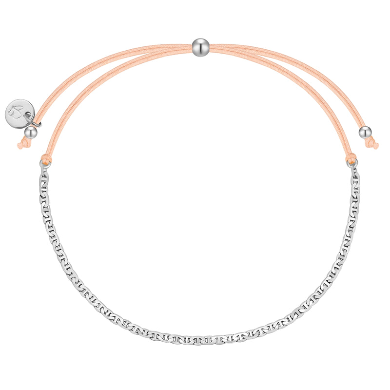 Armband Sterling Silber Textil (beige)