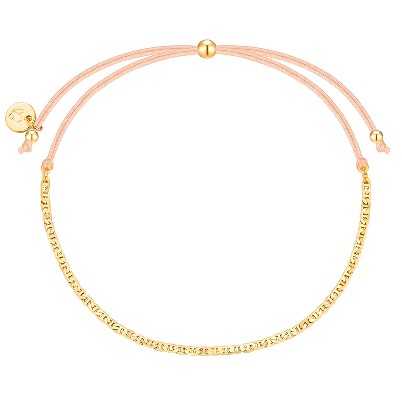 Armband Sterling Silber gelbgold Textil (beige)