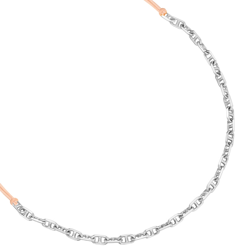 Armband Sterling Silber Textil (beige)